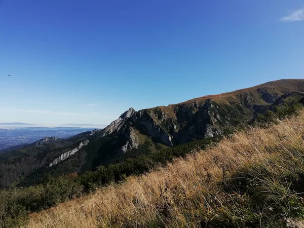 Beautiful mountain landscape. A trail leading through the Tatra National Park.