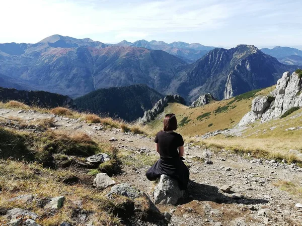 Beautiful mountain landscape. A trail leading through the Tatra National Park.