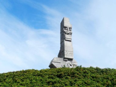 Peninsula in Gdask. Monument to the Coastal Defenders. North of Poland. 