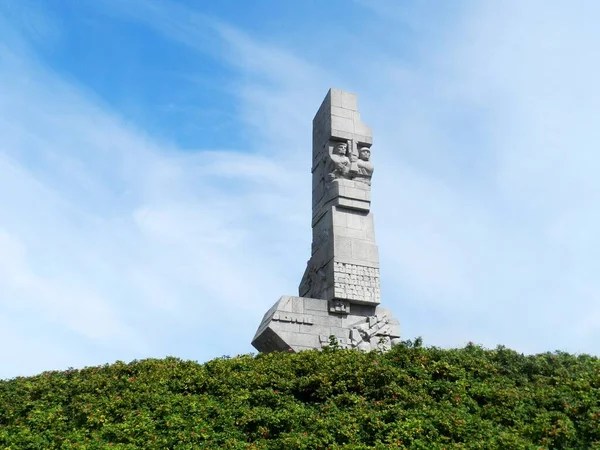 Peninsula in Gdask. Monument to the Coastal Defenders. North of Poland. 