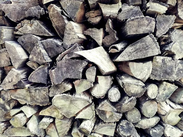 Pieces Wood Firewood Stack Sawmill Perfect Wallpaper — Fotografia de Stock
