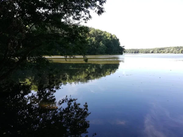 Una Gita Lago Situato Vicino Alla Centrale Elettrica Polonia — Foto Stock