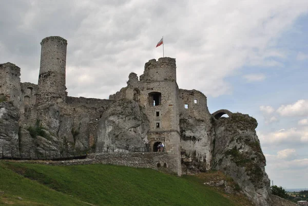 Medieval Caste Poland Ogrodzieniec Spectacular Ruins Perfect Wallpaper Stock Image