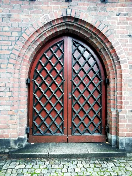 Красивая Старая Дверь Старинном Доме Особняк Красивая Текстура — стоковое фото