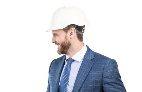 Für eine bessere Zukunft mehr Bauingenieure. Zufriedene Ingenieurskunst. Profil Porträt Berufsmann — Stockfoto