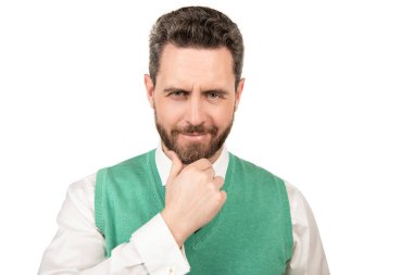 gülümseyen iş adamı beyaz arka planda izole edilmiş günlük iş tarzı, karizma