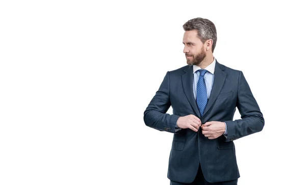 Hombre de negocios. Chaqueta de hombre de negocios. Hombre profesional aislado en blanco — Foto de Stock