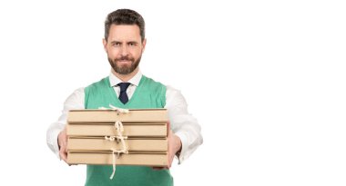 yakışıklı adam yöneticisi dosya yığını içinde belgeler, kopyalama alanı, yönetim.