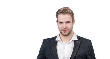 Nitelikli uzman beyazda izole edildi. Uzmana sor, boşluğu kopyala