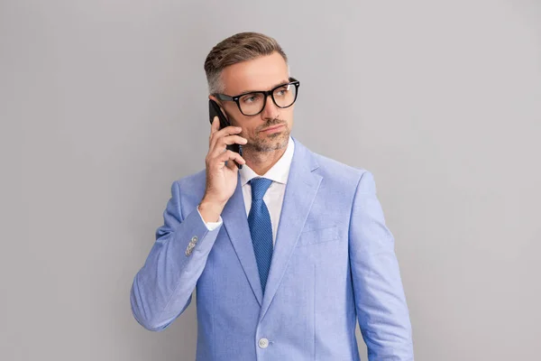 Business negotiation. voice contact. adult ceo talk on cellphone. phone call. mobile technology. — Stock Photo, Image