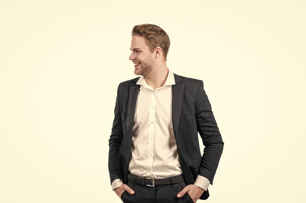 Hes a professional man. Happy man smile in formalwear. Male employee in formal suit — стоковое фото