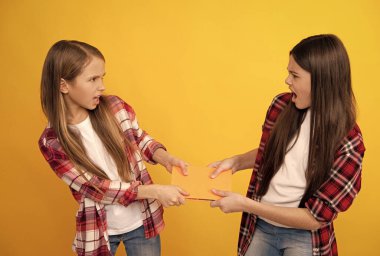 Sıradan tişörtlü öfkeli çocuklar not defterleri ve öfkeyle kavga ediyorlar.