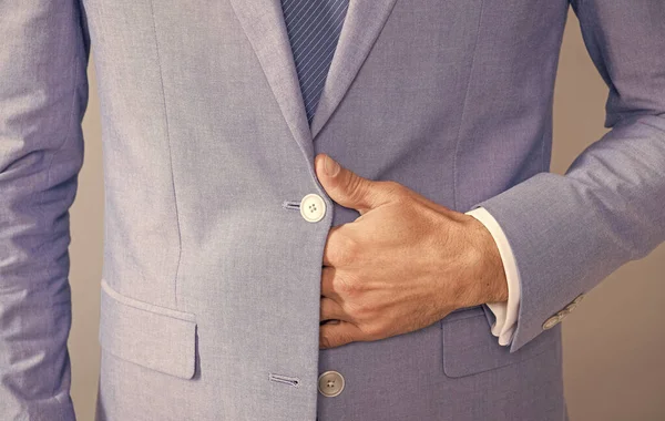 Cortado homem em formalwear casaco closeup, formalwear — Fotografia de Stock
