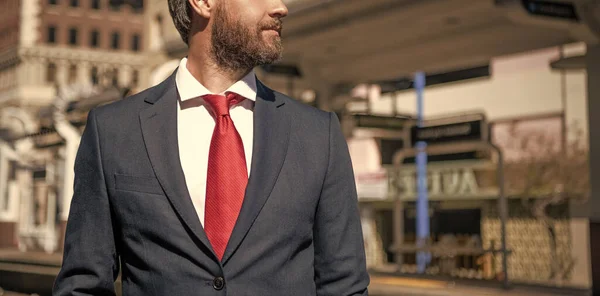 modern business life of cropped businessperson in red tie, copy space, agile business.