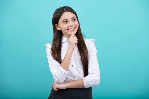 Beautiful Teenager Child Years Old Isolated Background Hand Chin Thinking — Stock Photo, Image