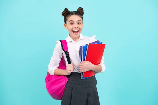 Estudiante Escolar Retrato Aislado Vuelta Escuela Tenager Colegiala Uniforme Escolar — Foto de Stock