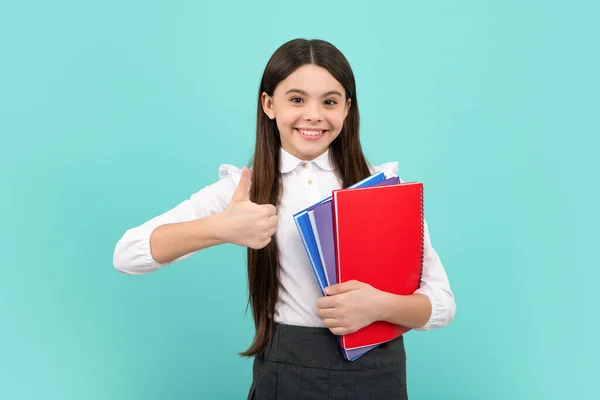 Estudante Menina Escola Isolado Retrato Tenager Estudante Uniforme Escolar — Fotografia de Stock