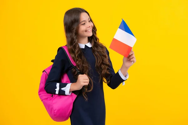 Oktatás Tanulás Franciaországban Iskolás Lány Francia Diák Nyelviskola — Stock Fotó