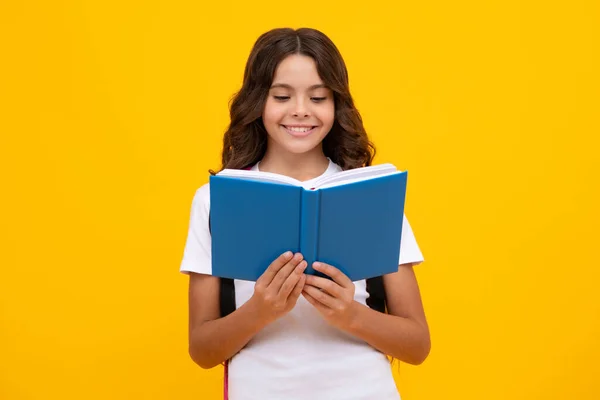 Volta Escola Adolescente Menina Escola Segurar Livro Copybook Pronto Para — Fotografia de Stock