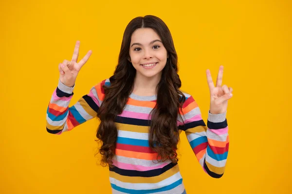 Happy Teenager Positive Smiling Emotions Teen Girl Cute Teen Girl — Stockfoto