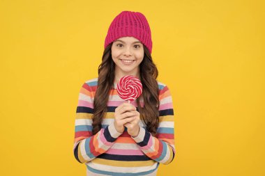 happy kid girl hold lollipop sweet, lollipop.
