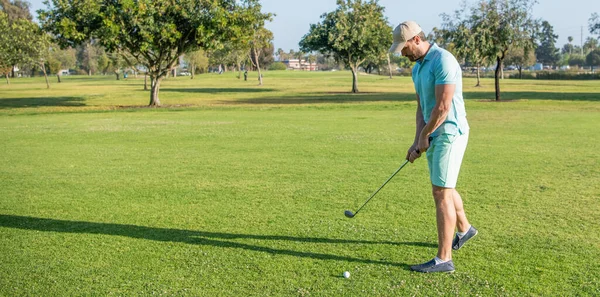 Golfista Gorra Con Club Golf Espacio Para Copiar Deporte — Foto de Stock