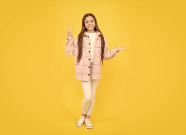 hippi çocuk gündelik tarzda. Ekose gömlekli ergen çocuk ürünleri sunuyor. Reklam. Güzellik ve moda. Son moda. kopyalama alanı. Moda alışverişi. Kareli gömlekli genç kız şaşırdı..