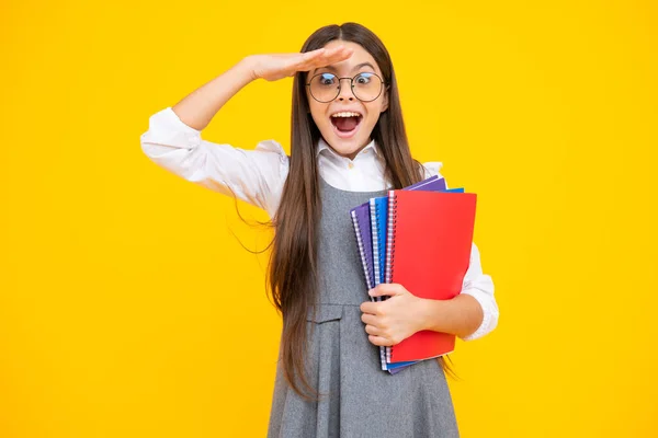 Tiener Schoolmeisje Met Boeken Schoolmeisje Student — Stockfoto