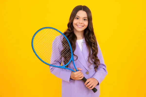 Giocatrice Tennis Con Una Racchetta Tennis Studio Girato — Foto Stock