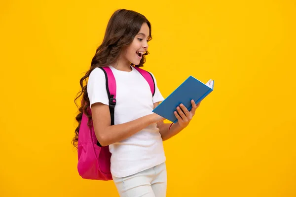 Back School Schoolgirl Student School Bag Backpack Hold Book Isolated — Stok fotoğraf