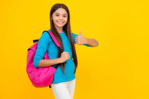 Happy Teenager Portrait Back School Teenage School Girl Ready Learn — Fotografia de Stock
