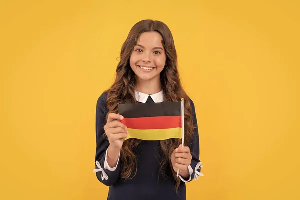 Alemania Vacaciones Educación Escuela Extranjera Fan Del Fútbol Adolescente Chica — Foto de Stock