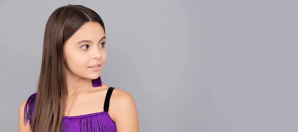 Salon Care Your Haircare Needs Cute Girl Long Brunette Hair — Stok Foto