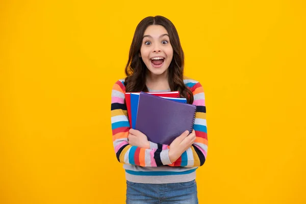 Amazed Teenager Teenager School Girl Study Books Learning Knowledge Kids — Foto Stock