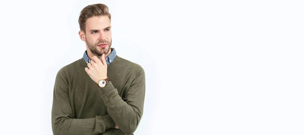His Own Style Trendy Men Wrist Watch Isolated White Male — Fotografia de Stock