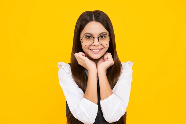 Happy Girl Face Positive Smiling Emotions Emotional Portrait Caucasian Teenager — Fotografia de Stock