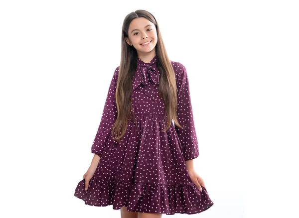 Portrait Happy Smiling Teenage Child Girl Year Old Girl Dress — Foto de Stock
