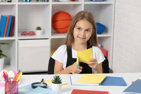 Happy Child Cut Out Paper School Classroom — Stok fotoğraf