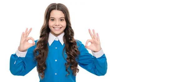 Criança Feliz Cabelo Encaracolado Longo Isolado Branco Mostrar Gesto Cara — Fotografia de Stock