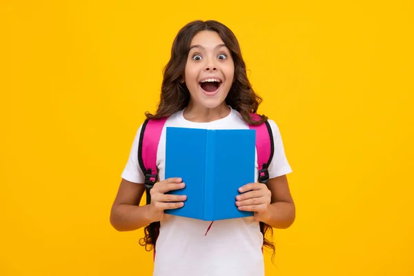 Schoolchild Adolescente Estudante Menina Com Mochila Escolar Livro Espera Mochila — Fotografia de Stock