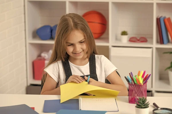 Smiling Child Cut Paper School Classroom — Zdjęcie stockowe