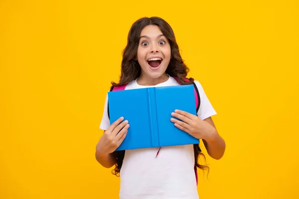 Back School Teenager School Girl Hold Book Copybook Ready Learn — Stock Photo, Image