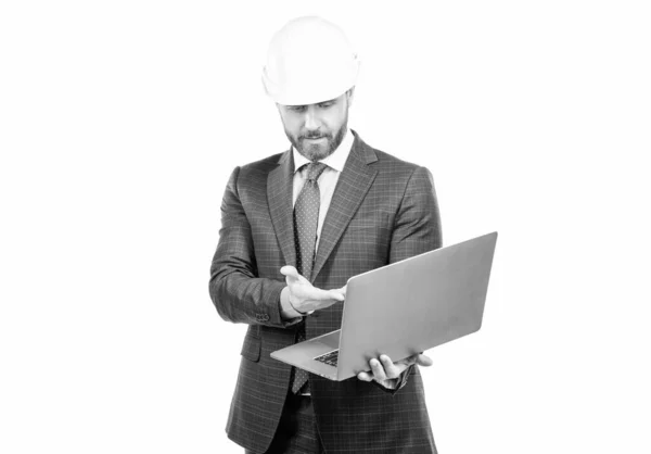 Laptop Being Durable Flexible Enough Construction Manager Use Laptop Civil — Stockfoto