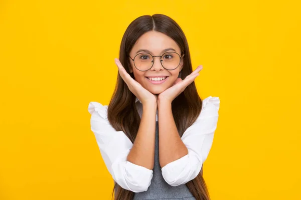 Headshot Portrait Teenager Child Girl Isolated Studio Background Childhood Lifestyle — Fotografia de Stock