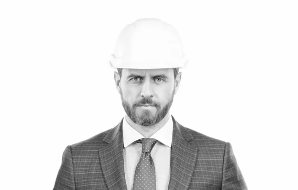 Reliable Building Portrait Engineer Civil Engineer Serious Face Constructor Isolated — Stock Photo, Image