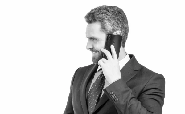 Una Llamada Que Puedes Confiar Feliz Charla Del Jefe Teléfono —  Fotos de Stock