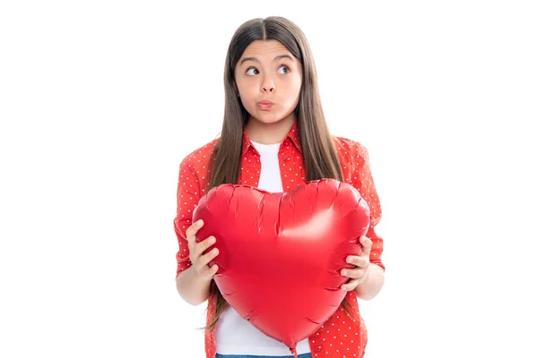 Che Faccia Buffa Felicità Bambini Amore Concetto Romantico Bella Ragazza — Foto Stock