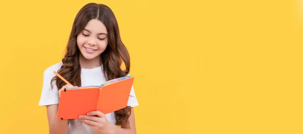 Pupil Hold Planner Back School Education Agenda Happy Child Write — Stock Photo, Image