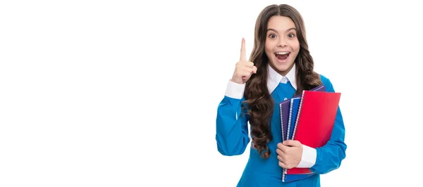 Inspiriert Von Ideen Teenager Mädchen Mit Notizbuch Zurück Zur Schule — Stockfoto