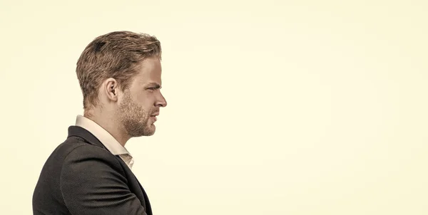 Frown Disapproval Frown Guy Side Face Professional Man Frowning Profile — Stock Photo, Image